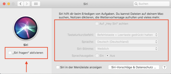 Siri, Siri deaktivieren, Mac, Apple, Sprachassistent