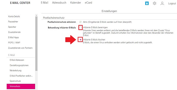T-Online-Spamfilter einstellen, Spamschutz T-Online, Virenschutz T-Online, Telekom E-Mail