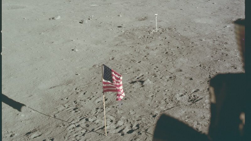 USA, US-Flagge, Mond, Mondlandung