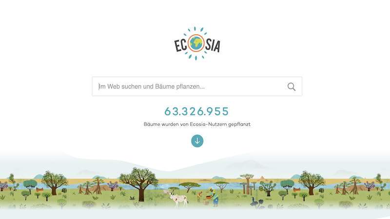 Ecosia, Suchmaschinen, Internet