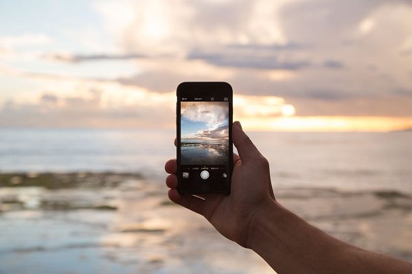 Foto, Smartphone, Meer, Sonnenuntergang, Fotografie