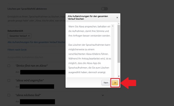Alexa-Gespräche löschen, Alexa-Aufzeichnungen löschen, Alexa-Verlauf löschen, Amazon