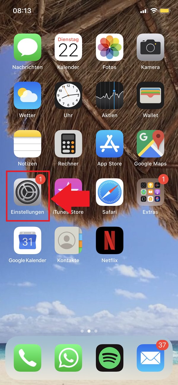 iPhone Dark Mode, iPhone-Einstellungen