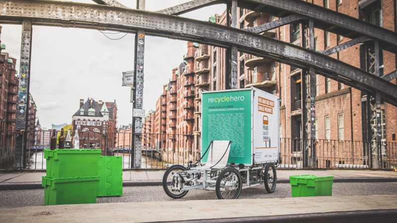 Recyclehero, Hamburg, Recycling, E-Lastenrad