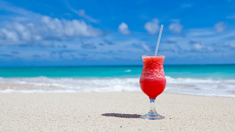 Strand, Cocktail, Meer, Karibik