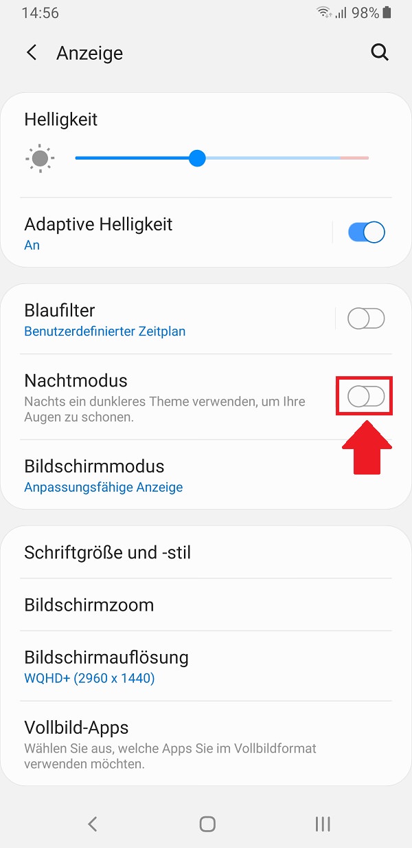 Android Dark Mode aktivieren, Android Dunkelmodus aktivieren, Android Nachtmodus aktivieren