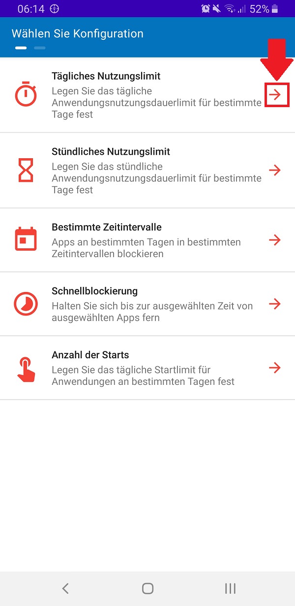 Android App-Limit einrichten, Android App Limit, Stay Focused