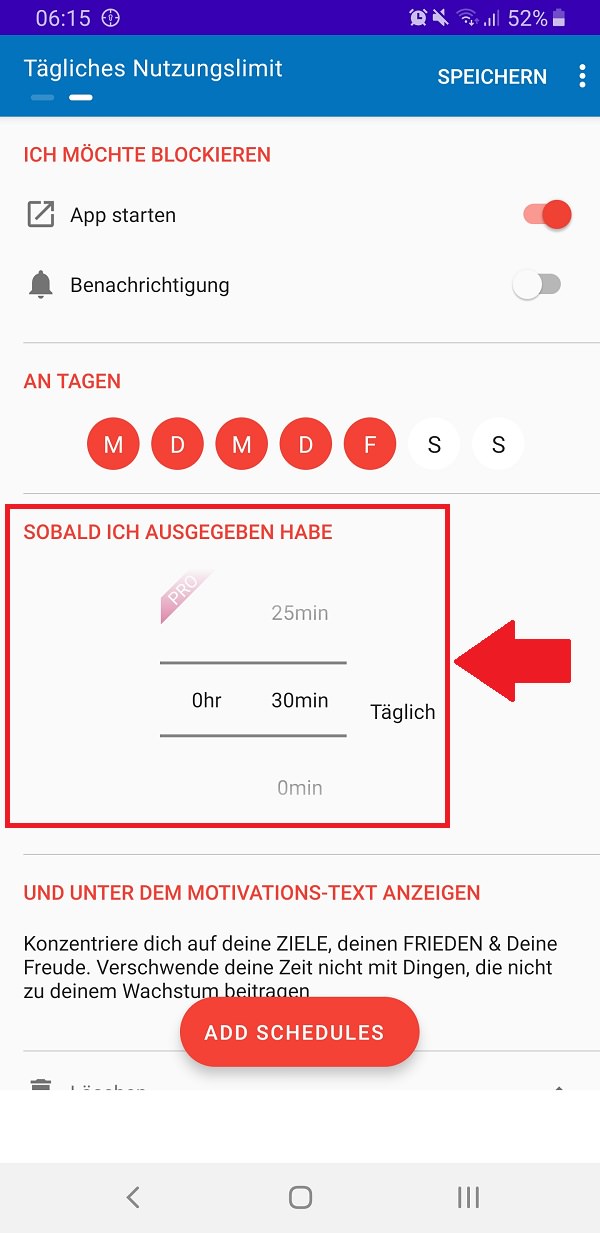 Android App-Limit einrichten, Android App Limit, Stay Focused