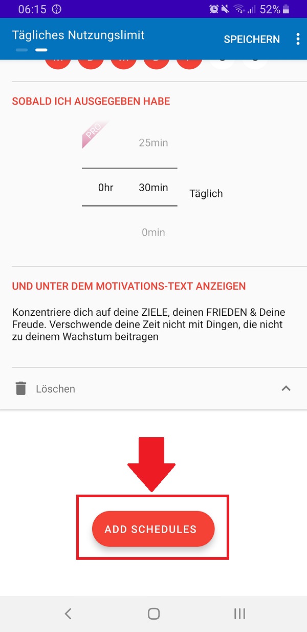 Android App-Limit einrichten, Android App Limit, Stay Focused