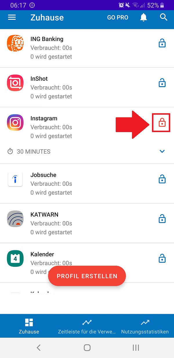 Android App-Limit einrichten, Android App Limit, Stay Focused