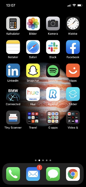 Homescreen, iPhone, Apple, Apps, Edgeir Aksnes, Tibber