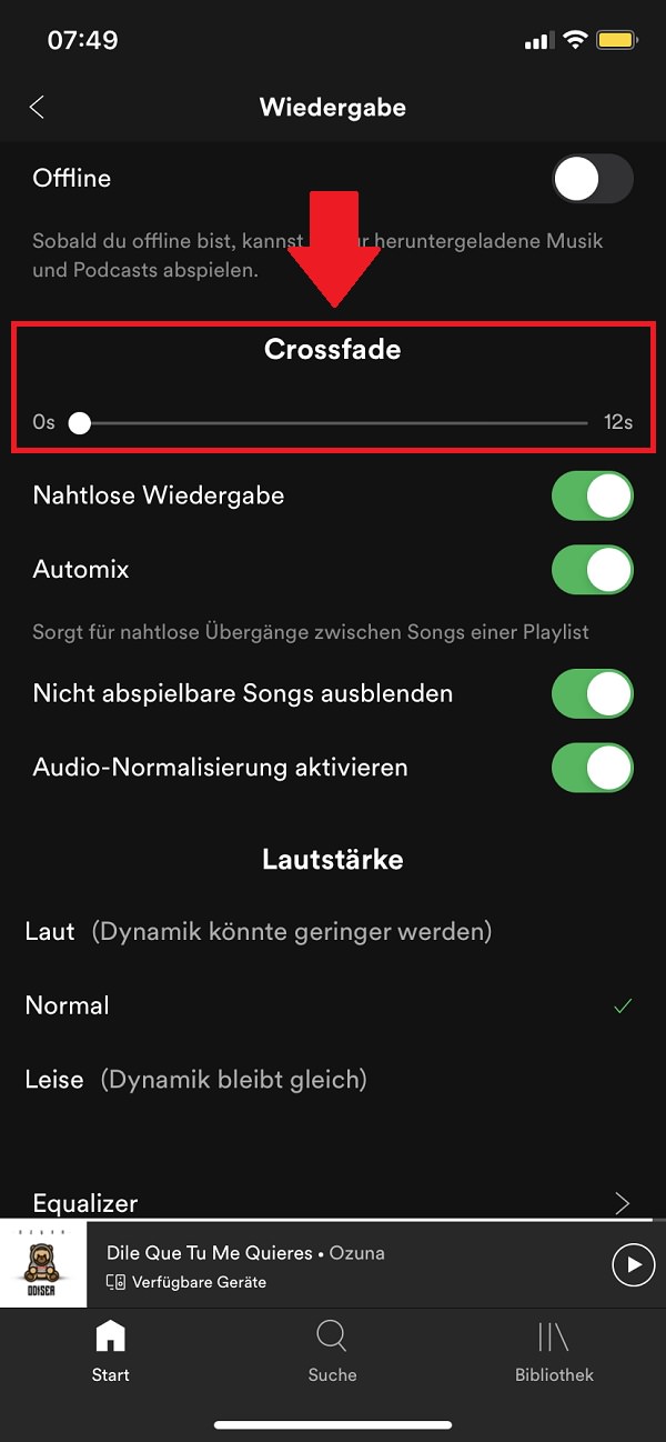 Spotify, Spotify Crossfade aktivieren, Spotify-Übergänge aktivieren