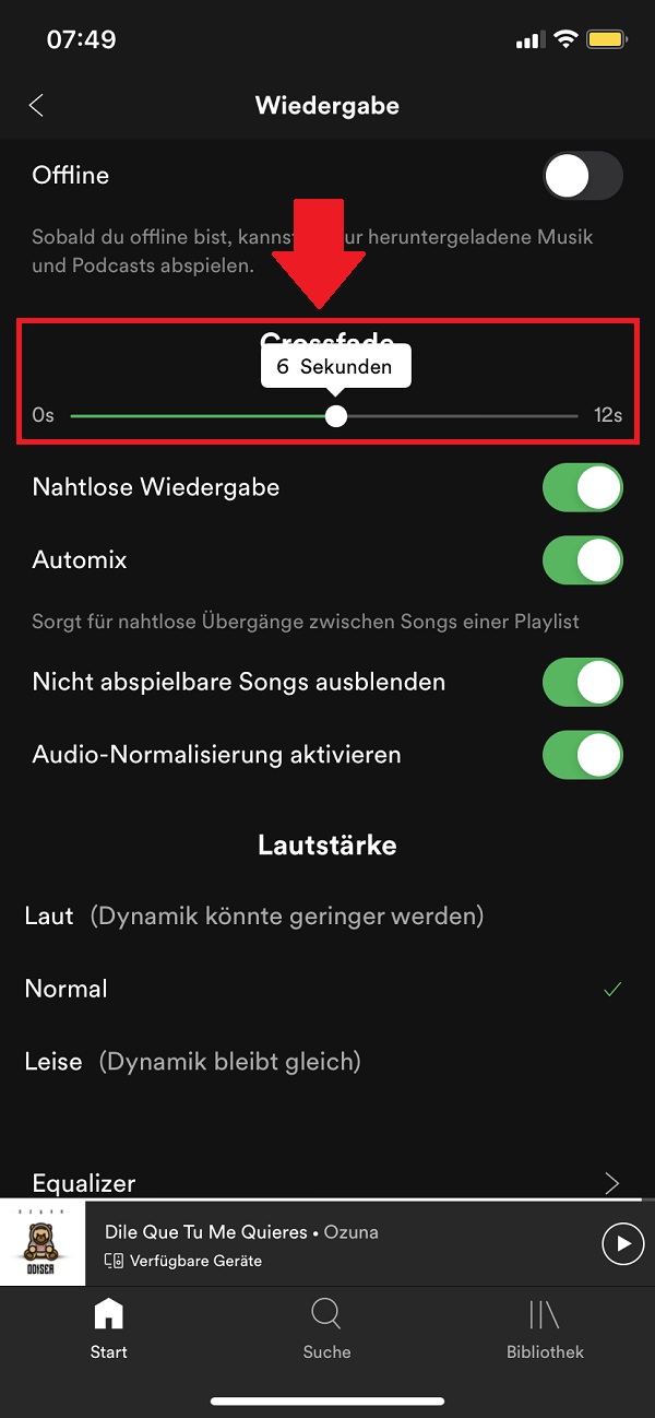 Spotify, Spotify Crossfade aktivieren, Spotify-Übergänge aktivieren