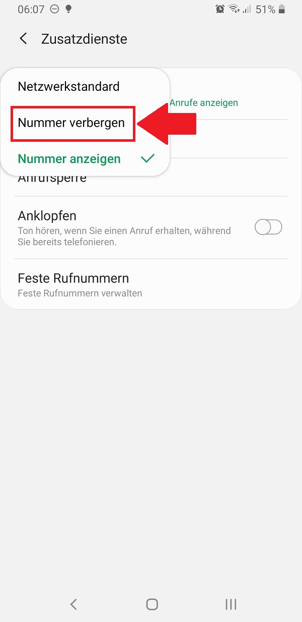 Android-Rufnummer unterdrücke, Android-Nummer unterdrücken, Samsung Galaxy S9 Plus