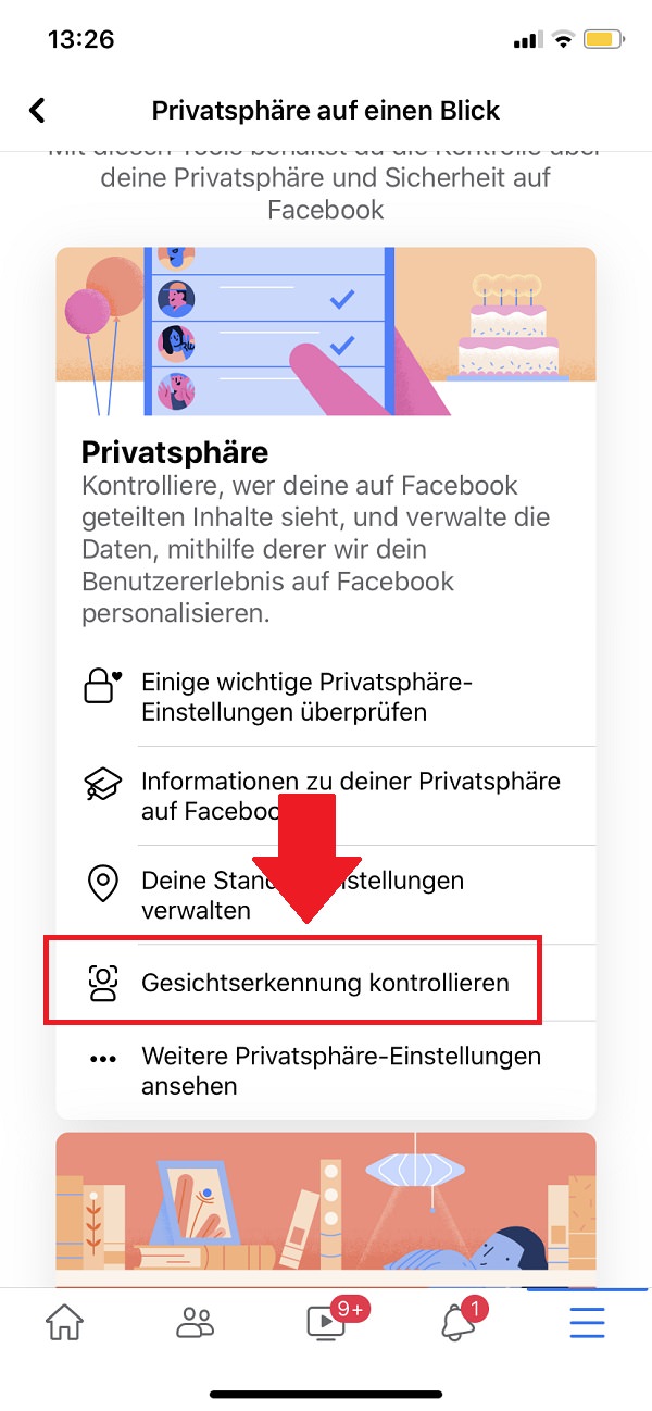 Facebook-Gesichtserkennung deaktivieren