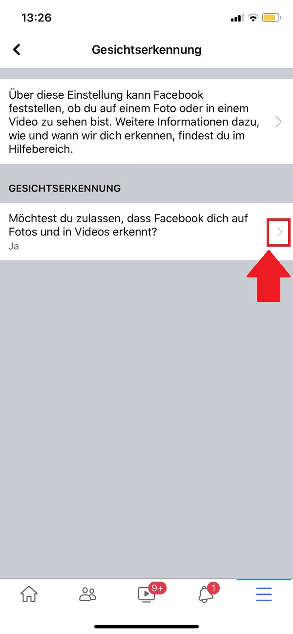 Facebook-Gesichtserkennung deaktivieren