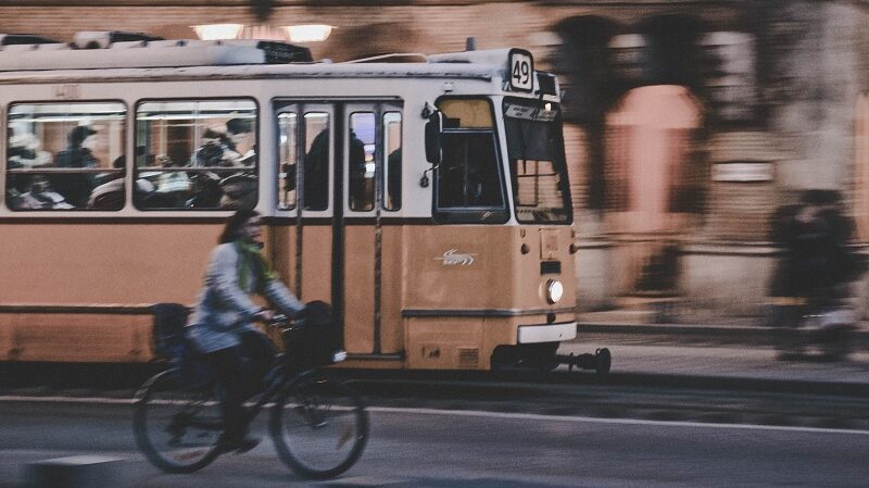 Budapest, Ungarn, Fahrrad, Tram, Verkehr, Straße
