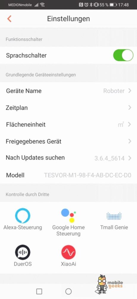 Tesvor M1 4000 Pa Staubsauger-Roboter WeBack Test Mobilegeeks