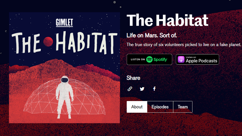 The Habitat Podcast, Gimlet Media, NASA, Weltraumexperiment, Mars