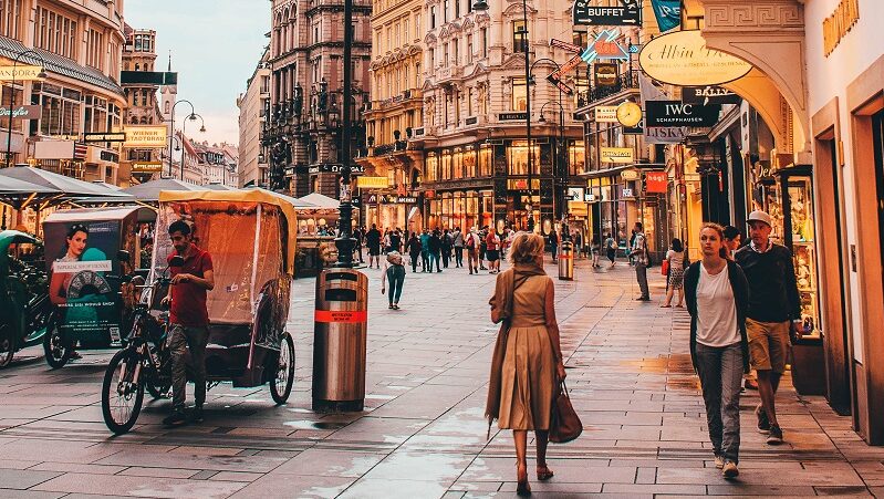 Wien, Straße, Zentrum, Innenstadt, Fußgänger, Verkehr