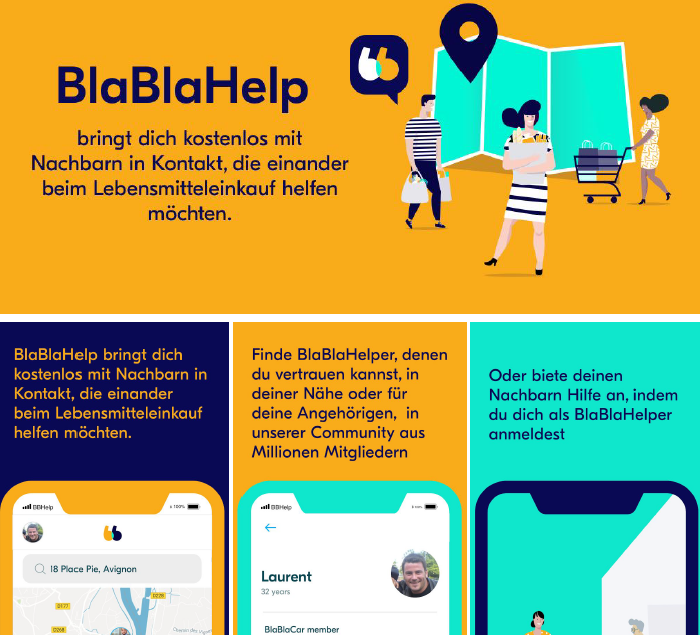 Blablahelp, Blablacar, App, Corona, helfen