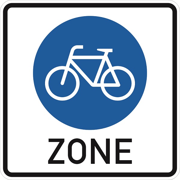 Fahrradzone, Straßenschild, Verkehrsschild, Fahrrad