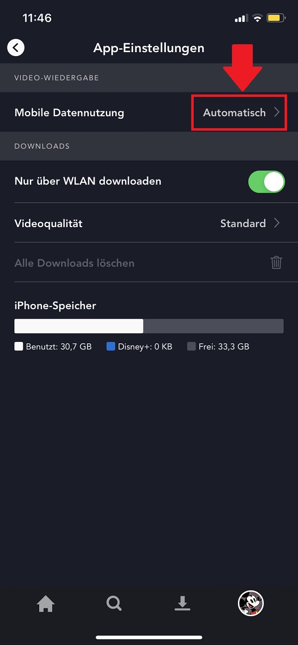 Disney Plus, Disney Plus Streaming, Disney-Plus-Streaming Datenvebrauch, Disney-Plus-Streaming Datenvolumen schonen