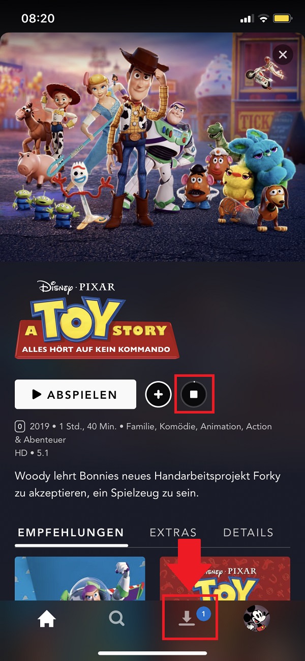 Disney Plus Filme herunterladen, Disney Plus Serien herunterladen, Disney Plus, Downloads, Disney-Plus-Downloads verwalten, Disney Plus Downloads löschen