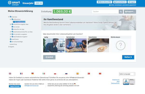 Smartsteuer Steuererklärung selber machen