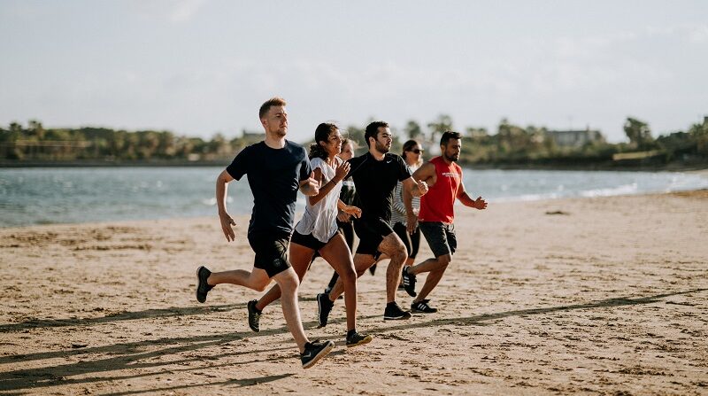 Strand, Jugend, laufen, joggen, Meer, Sport, Gesundheit