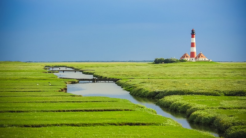 Westerhever Leuchtturm, Nordsee, Meer