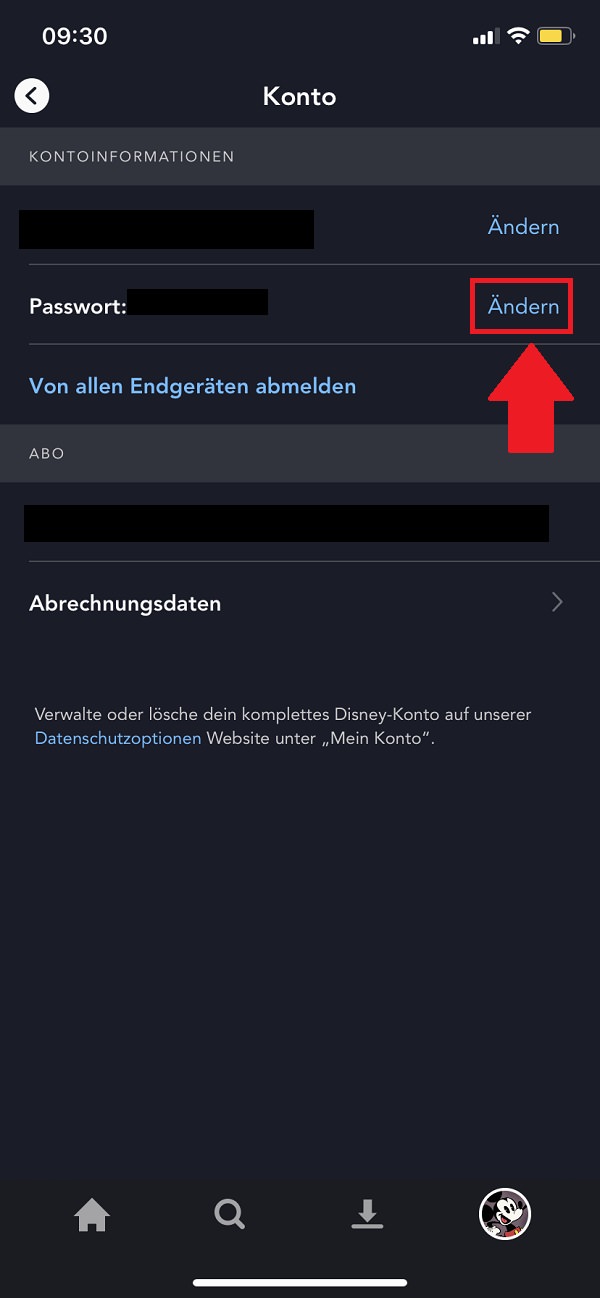 Disney Plus, Disney-Plus-Passwort ändern, Disney-Plus-Passwort zurücksetzen