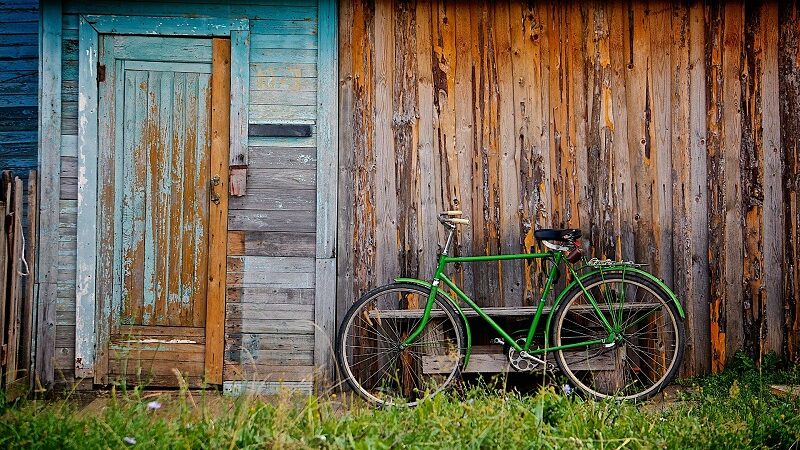 Fahrrad, Schuppen, alt