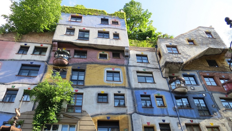Wien, Hundertwasser, Haus, Design, Architektur