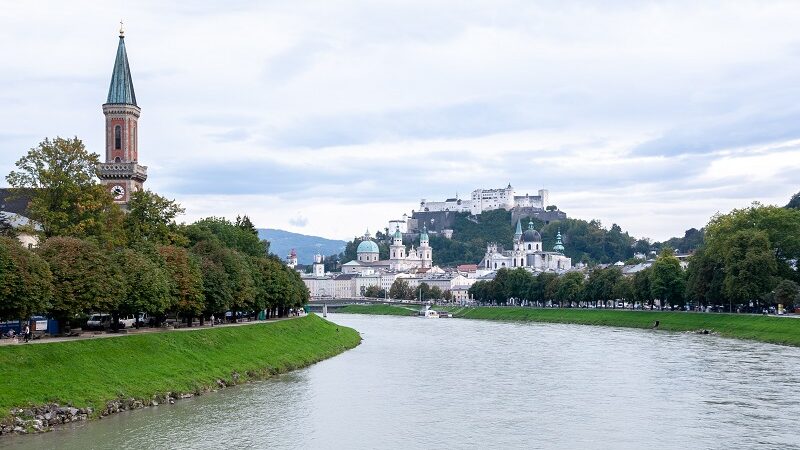 Salzburg, Österreich, Schloss, Kirche, Fluss
