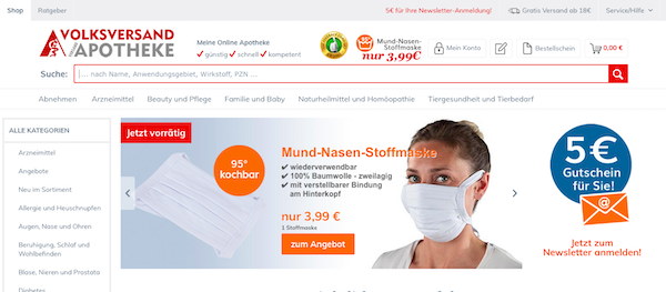 Volksversand Startseite Online-Apotheke