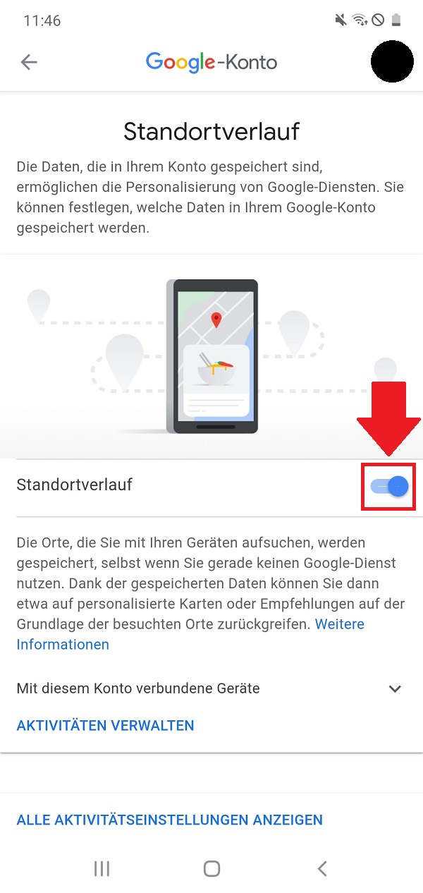 Google-Standortverlauf deaktivieren Android, Google-Standort löschen 