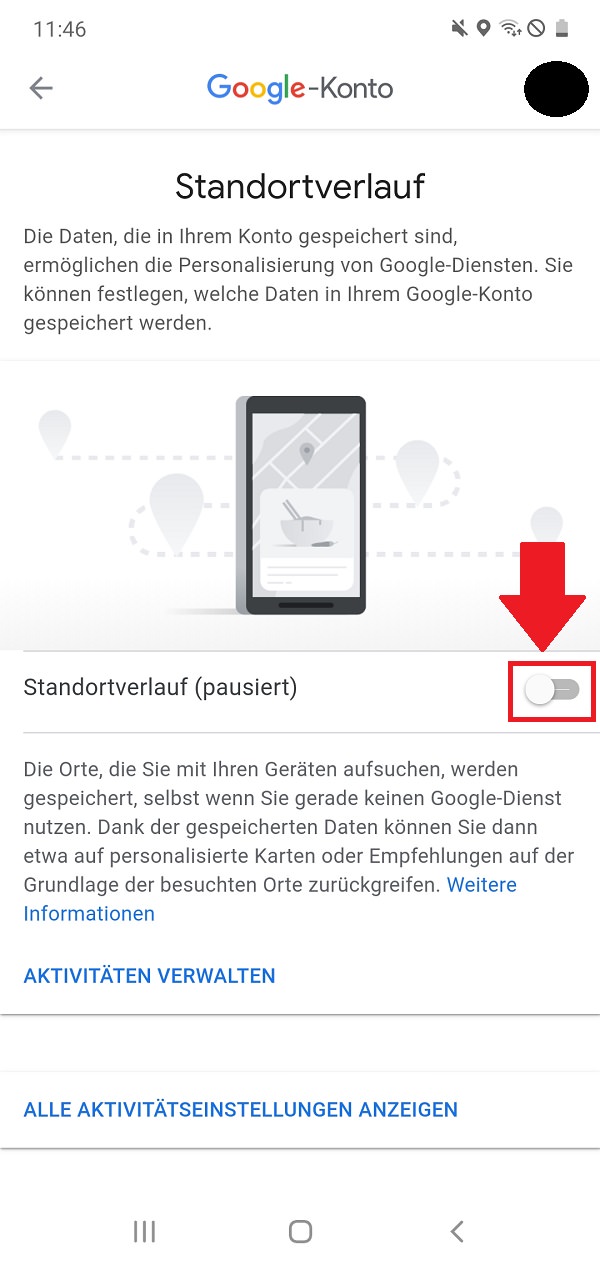 Google-Standortverlauf deaktivieren Android, Google-Standort löschen 