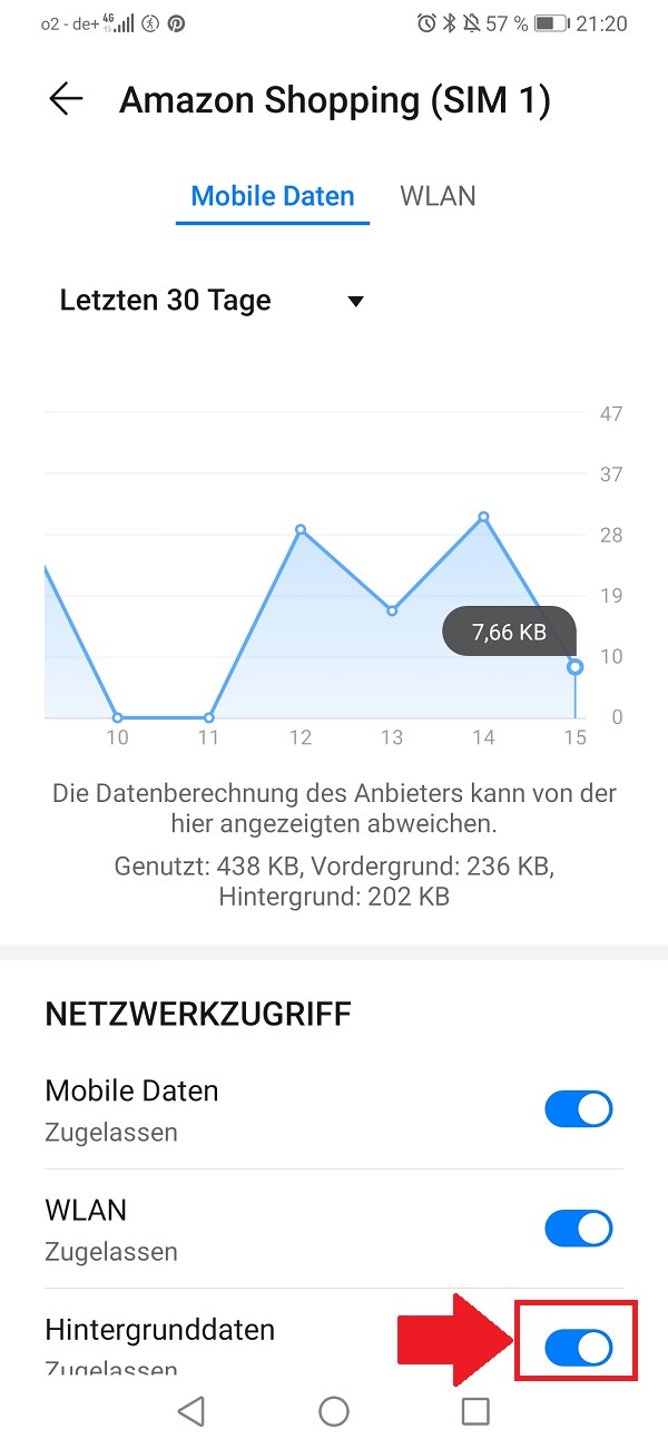 Hintergrund-Apps beenden, Hintergrund-Apps deaktivieren, Hintergrund-Aktivitäten beenden, Huawei P30 Lite, Android 