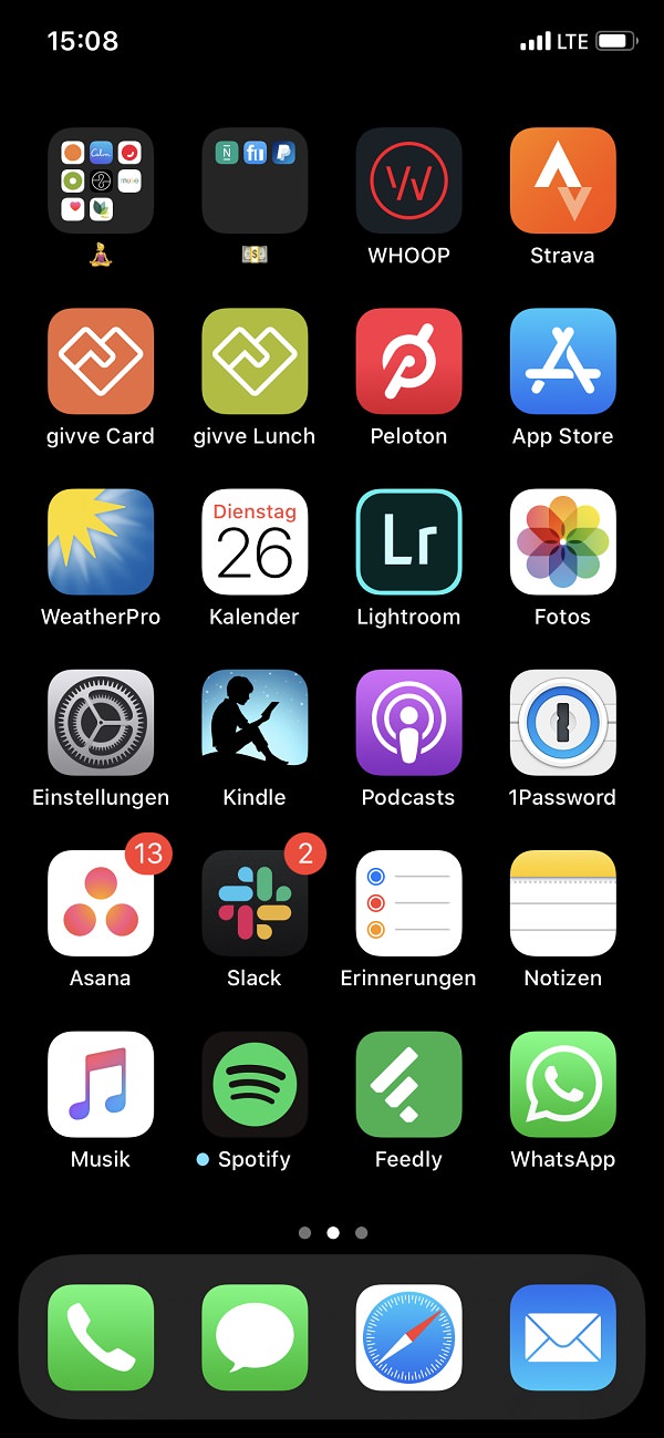 Homescreen, iPhone, Apple, Apps, Patrick Löffler, Givve, Givve Card, Givve Lunch