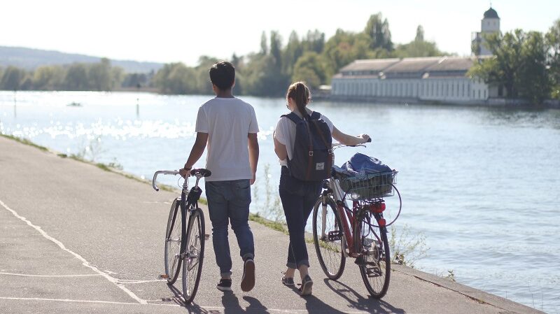 Radfahrer, Fahrrad, Konstanz, Bodensee