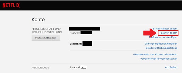 Netflix, Netflix-Logindaten ändern, Netflix-Login, Netflix-Passwort ändern