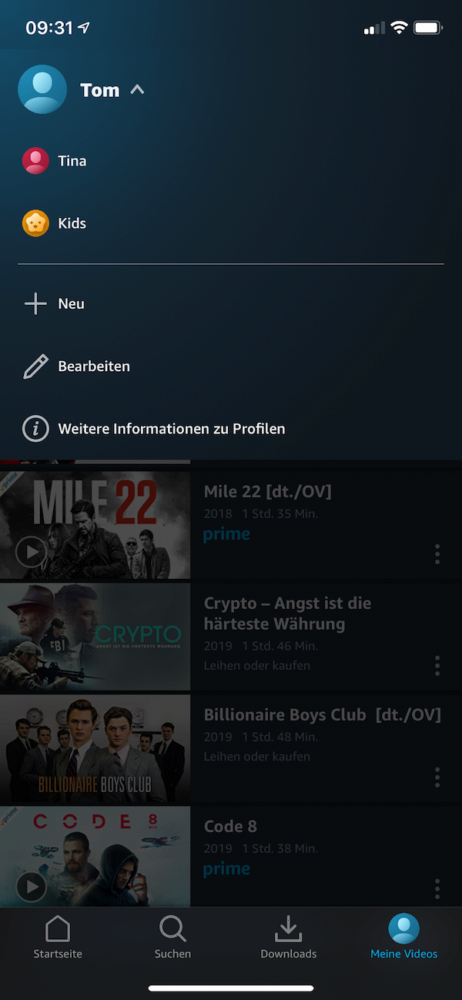 App Profile verwalten