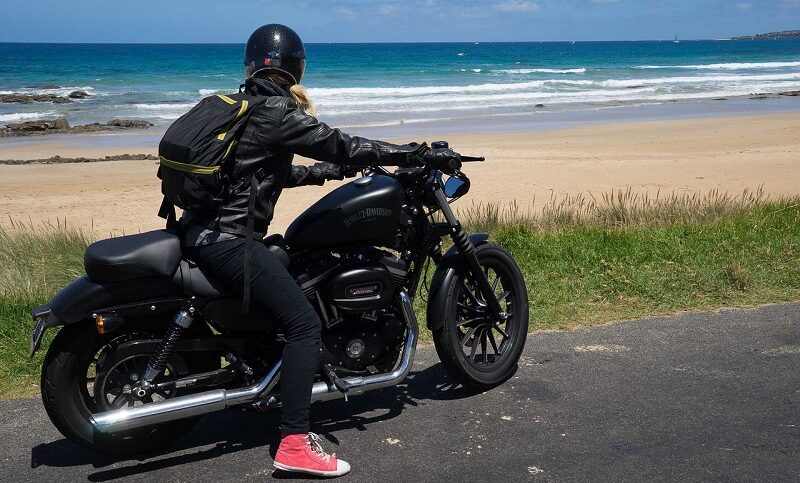 Frau, Motorrad, Meer, Great Ocean Road, Australien, Road Trip