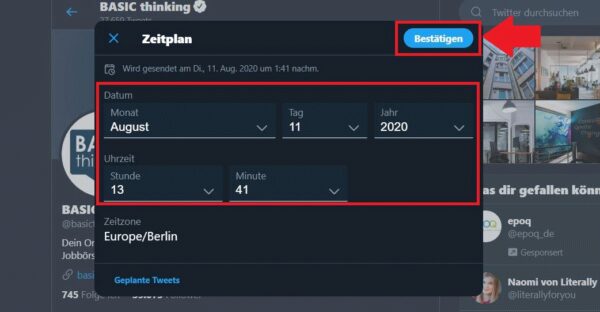 Tweets planen, Tweets vorplanen, Tweets einplanen, Twitter planen