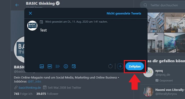 Tweets planen, Tweets vorplanen, Tweets einplanen, Twitter planen