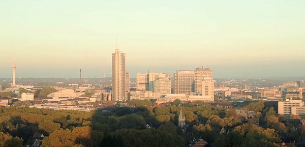 Essen, Nordrhein-Westfalen, Sonnenaufgang Essen