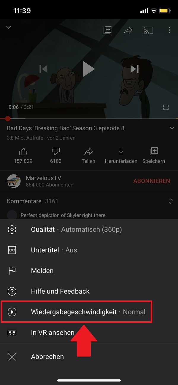 YouTube, YouTube-Wiedergabegeschwindigkeit, Wiedergabegeschwindigkeit Youtube anpassen