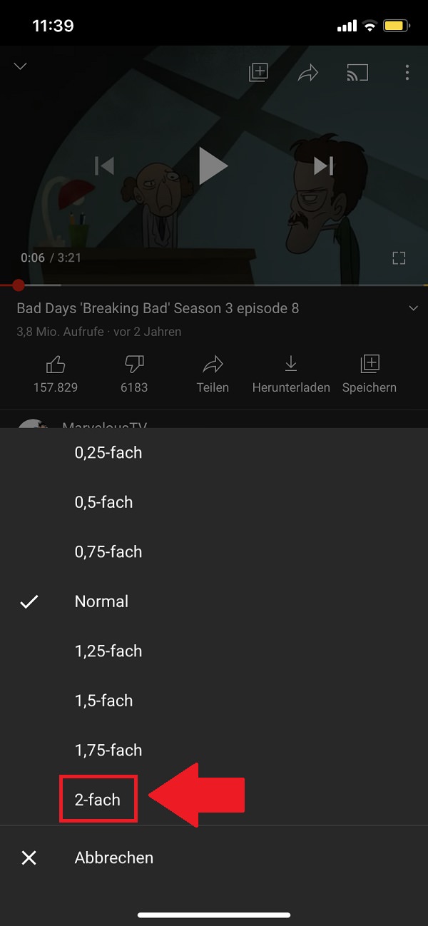 YouTube, YouTube-Wiedergabegeschwindigkeit, Wiedergabegeschwindigkeit Youtube anpassen