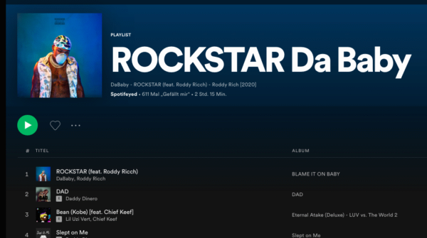 Rockstar, Spotify